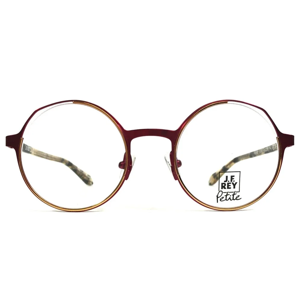 J. F. Rey Petite Eyeglasses Frames PM088 5030 Black Red Yellow Round 45-20-140